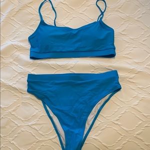 Ocean blue two piece high waisted bikini, NEW